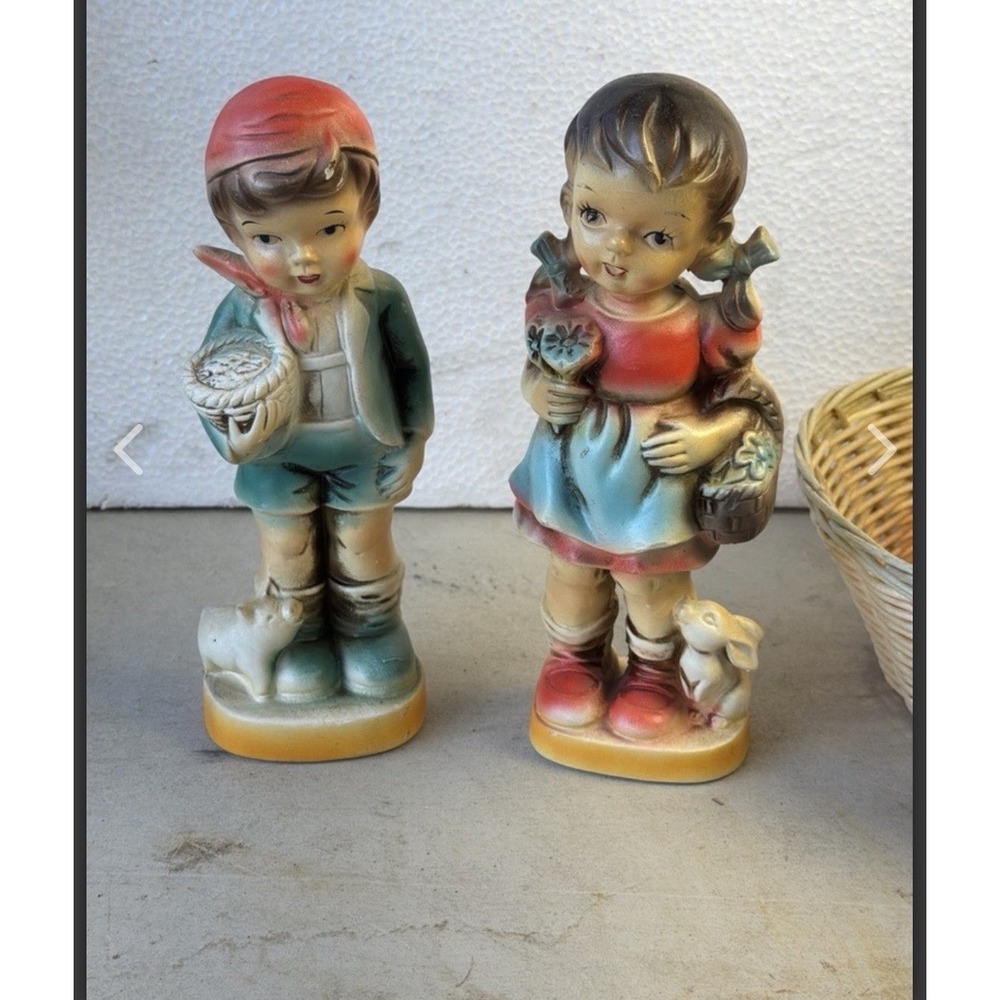 Vintage Davar Originals Boy & Girl Figurines Japan – Pair – Mid Century Ceramic